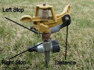 rotating mechanical multi-adjustment<br />
     pulsating lawn sprinkler